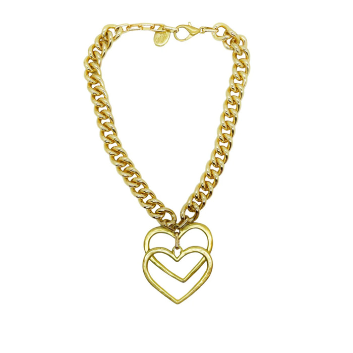 Collar doble Heart en dorado