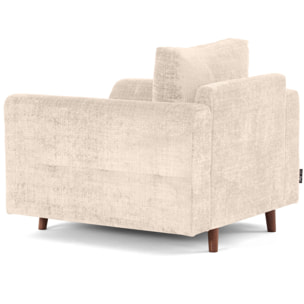 Rune - fauteuil en velours texturé - Beige