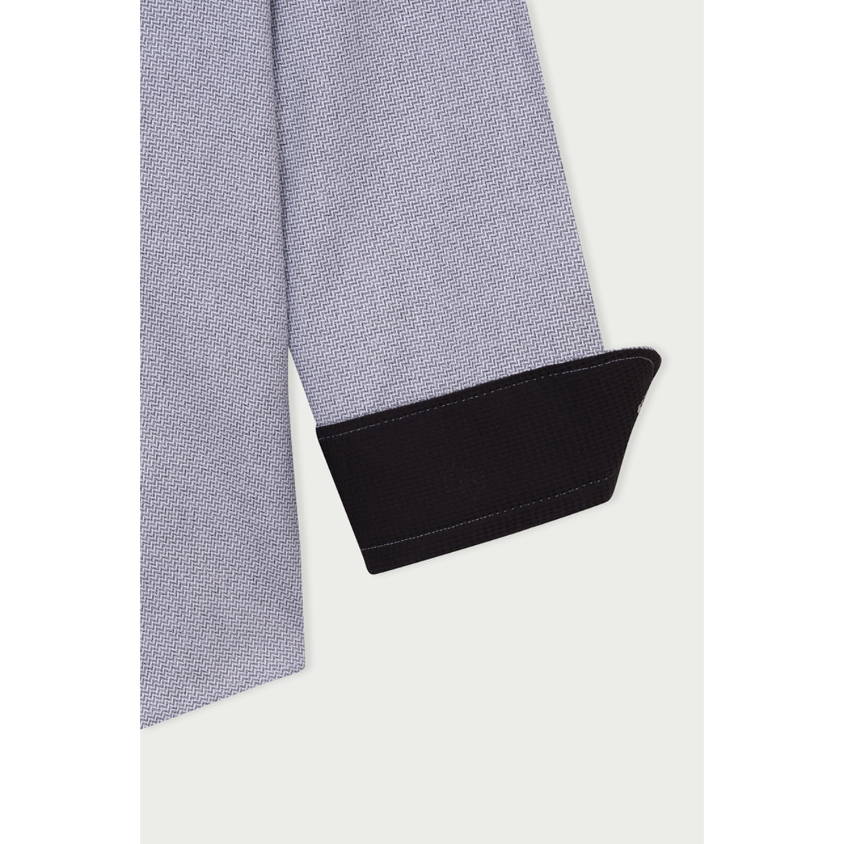 camicia uomo 1 bottone button down slim Jacquard Fantasia Grigio Scuro/Bianco