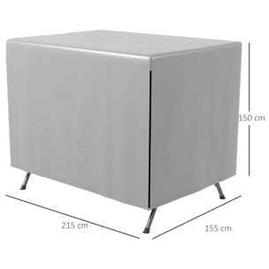 Outsunny Funda Balancín Jardín, Funda Columpio Jardín Exterior, Cubierta de Columpio con Cremallera, Impermeable, 215x155x150 cm, Gris Claro