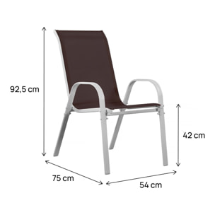 Fauteuil jardin Textilène "Cordoba" - Phoenix - Taupe - Lot de 2
