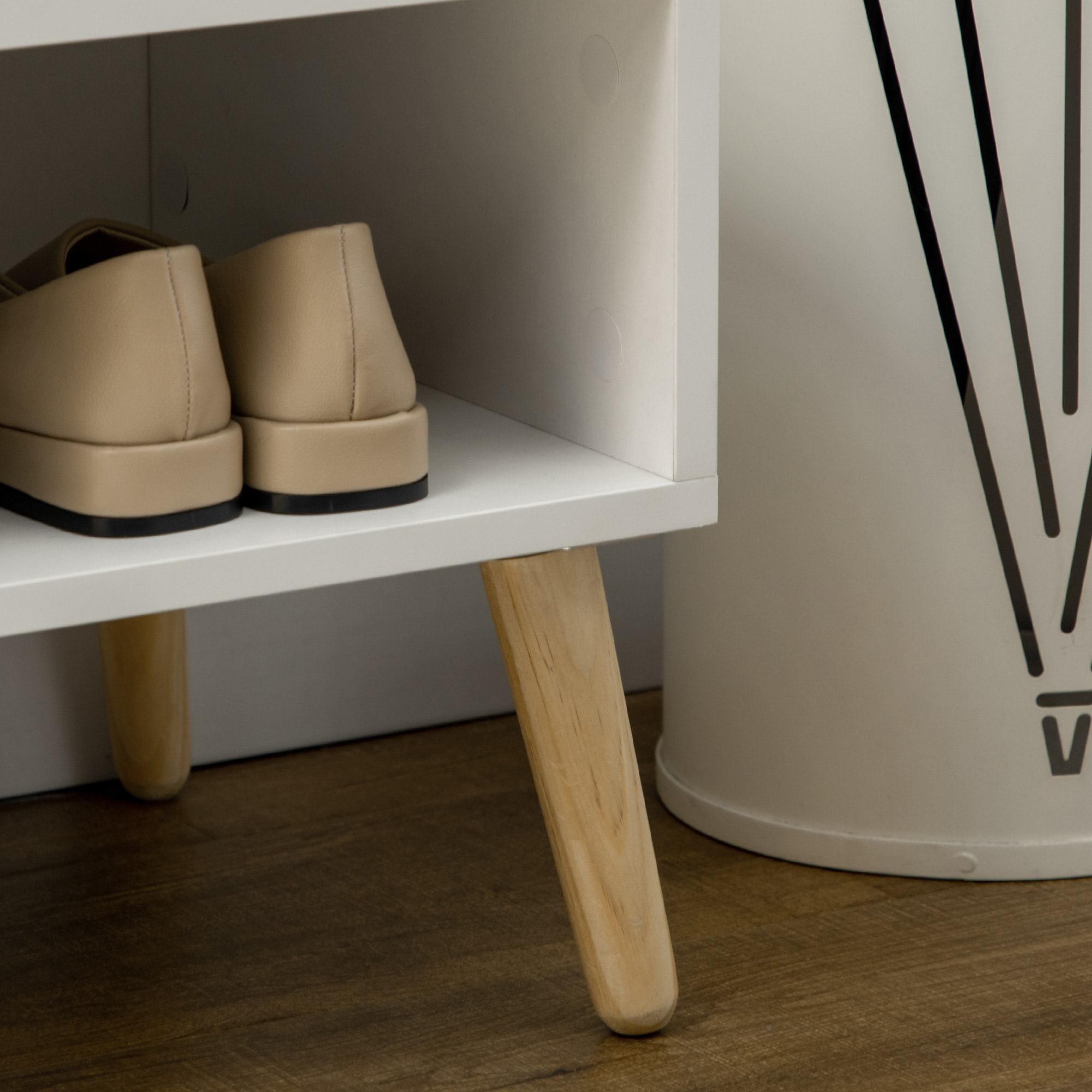 Banco Zapatero con Compartimento Abierto para 4 pares de Zapatos 80x33x49 cm