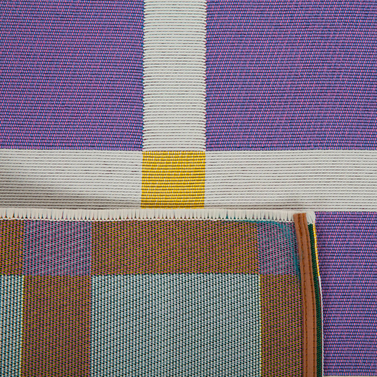 POSITANO - Tapis intérieur/extérieur à motif damier violet