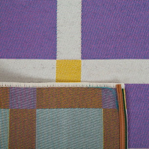 POSITANO - Tapis intérieur/extérieur à motif damier violet