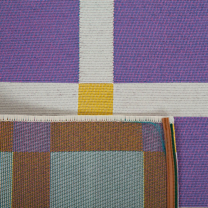 POSITANO - Tapis intérieur/extérieur à motif damier violet