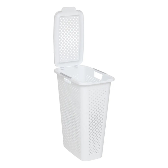 Panier à linge en plastique blanc 42L