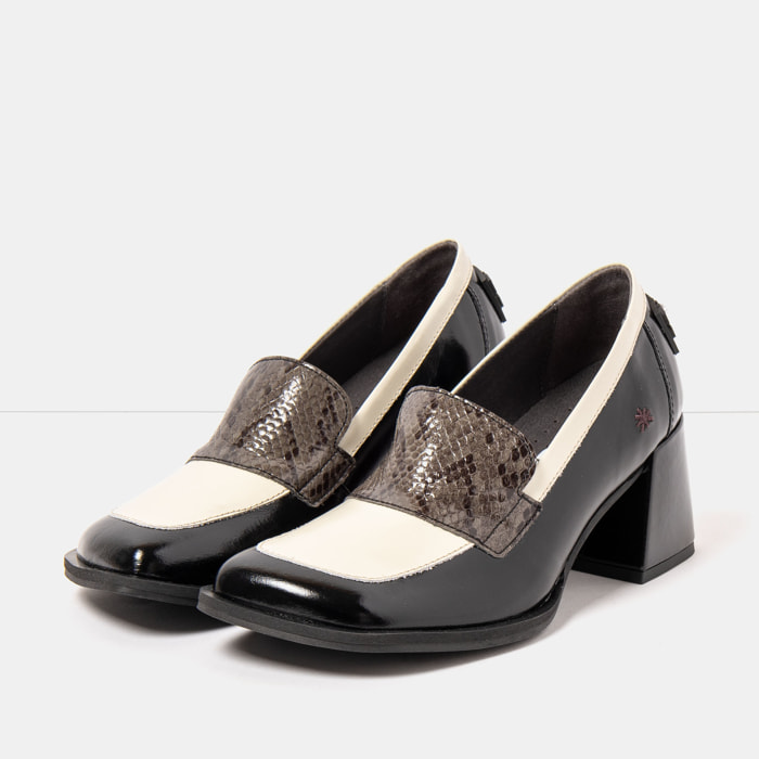 Zapatos con tacón 1705 NAPPA SHINNY BLACK-CREAM/ VERONA color Black-cream