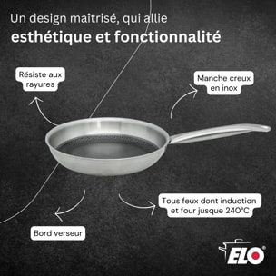 Poêle de 28 cm avec couvercle Elo Relief Solution sans PFAS