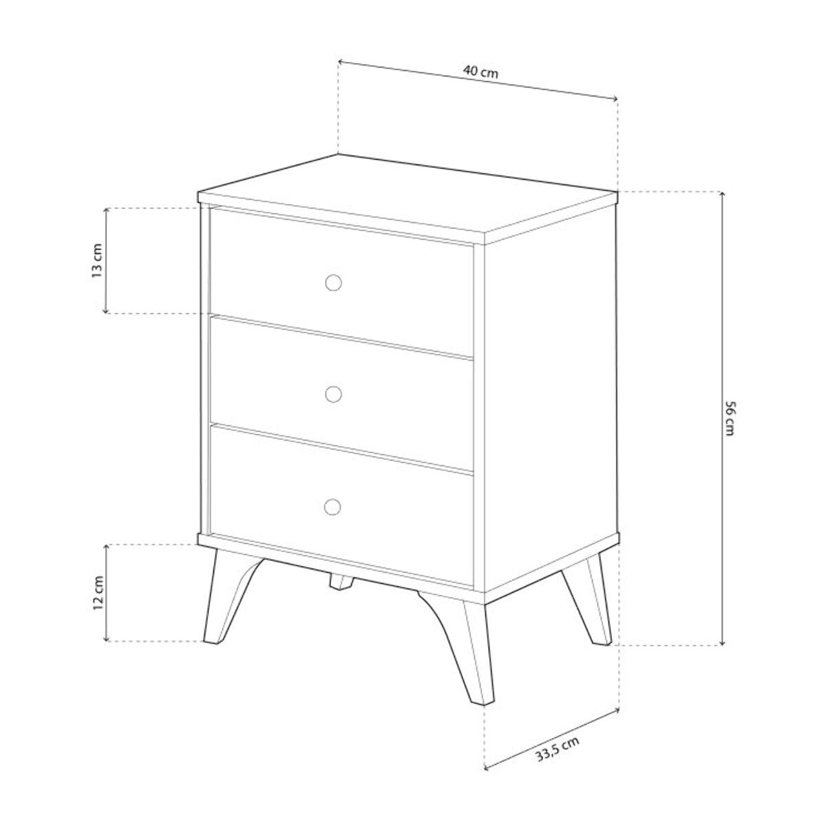 Mesita de noche Iconic Blanco Artik (Blanco Mate)