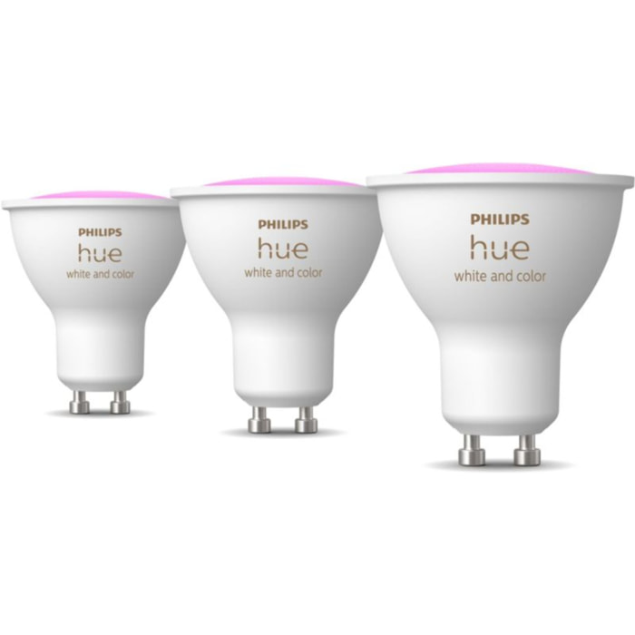 Pack PHILIPS Pack de 3 ampoules 4.3W GU10 White&Color