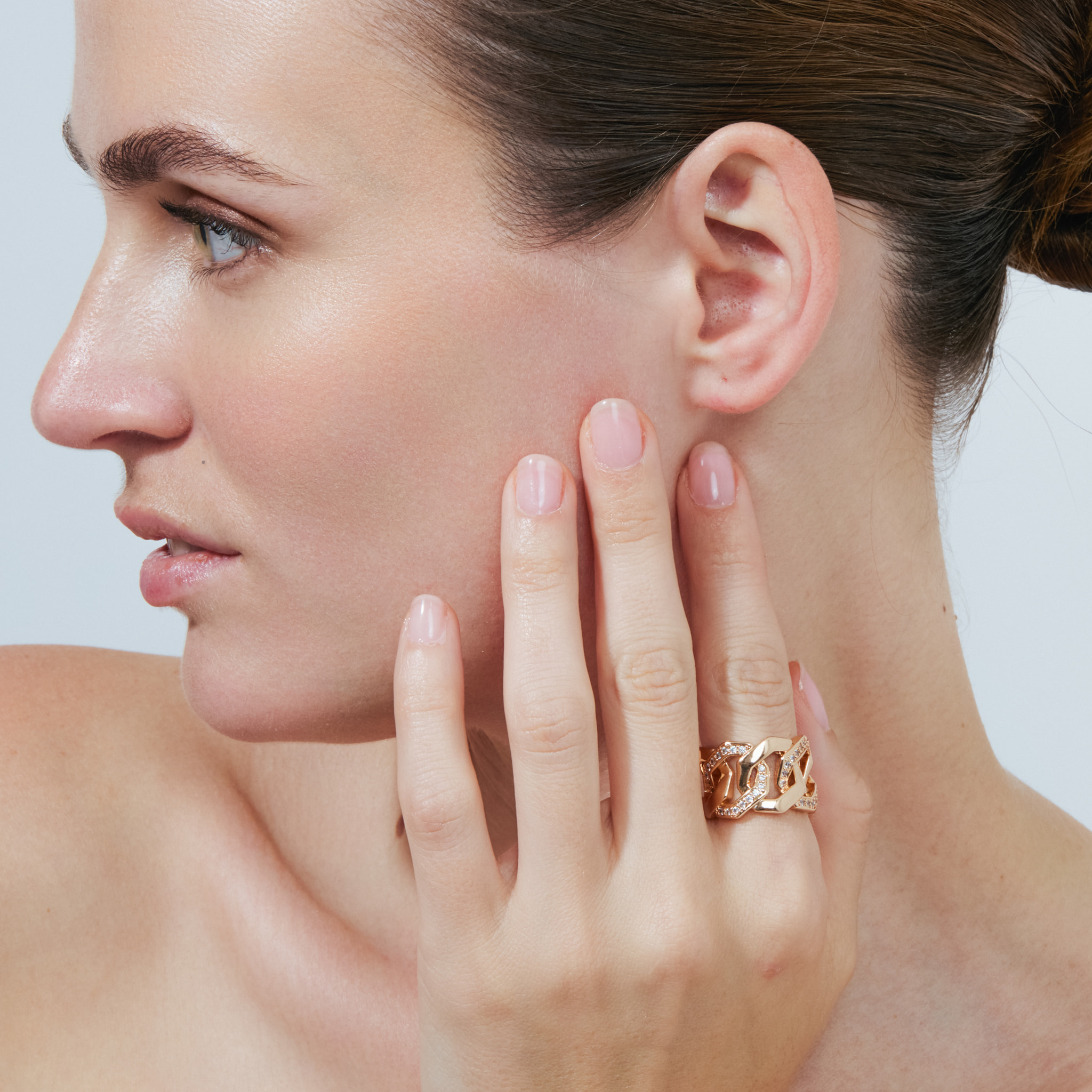 Anillo Isalzun acabado oro rosa 18k