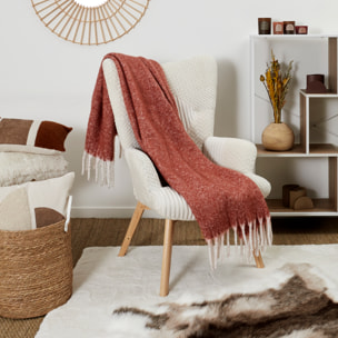 Plaid - HOME DECO FACTORY - Terracotta A Franges - Orange