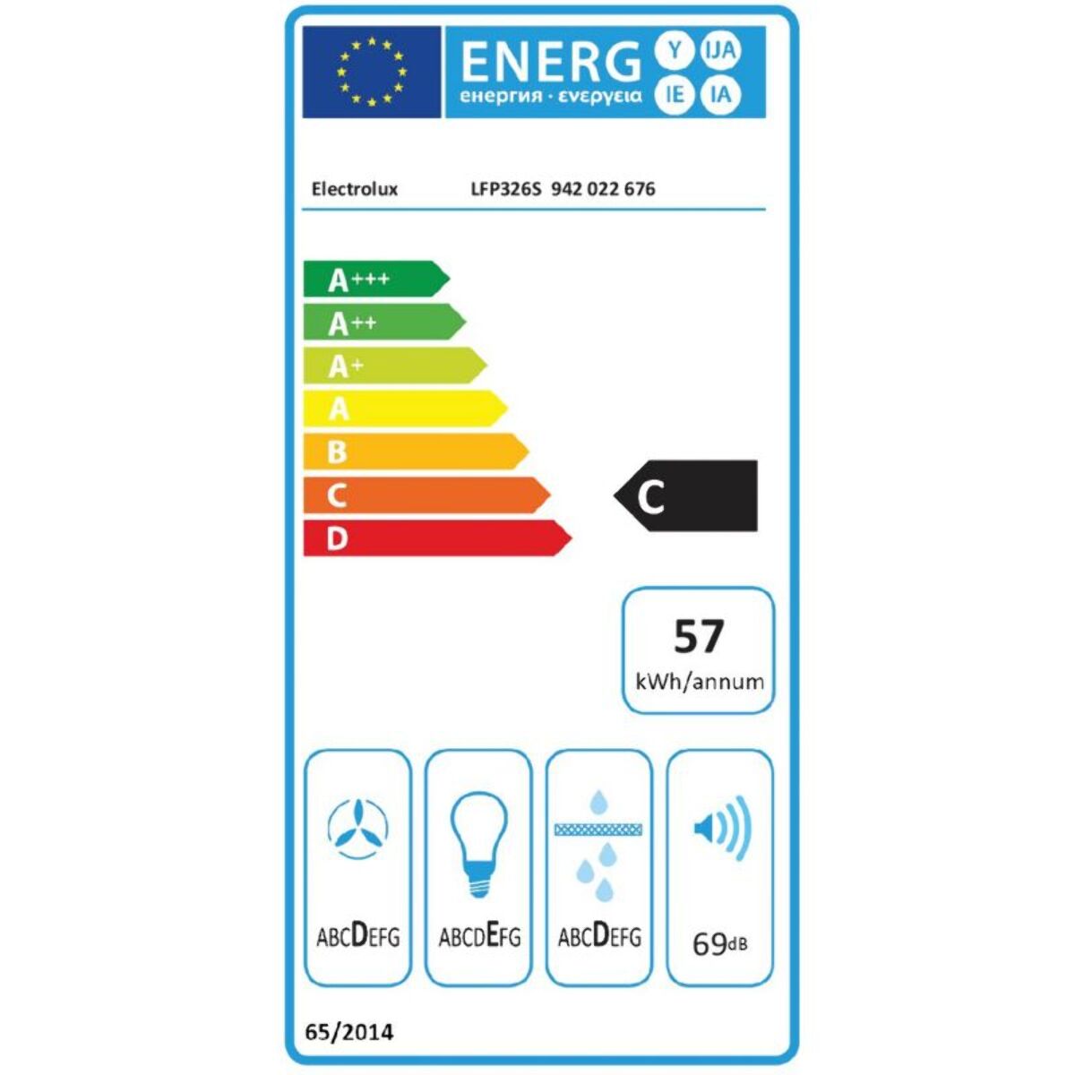 Hotte tiroir ELECTROLUX LFP326S LED