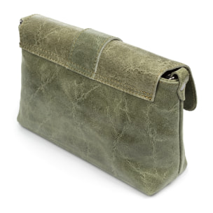 Lentini Borsa a spalla da donna. Vera Pelle Scamosciata Stone Washed.