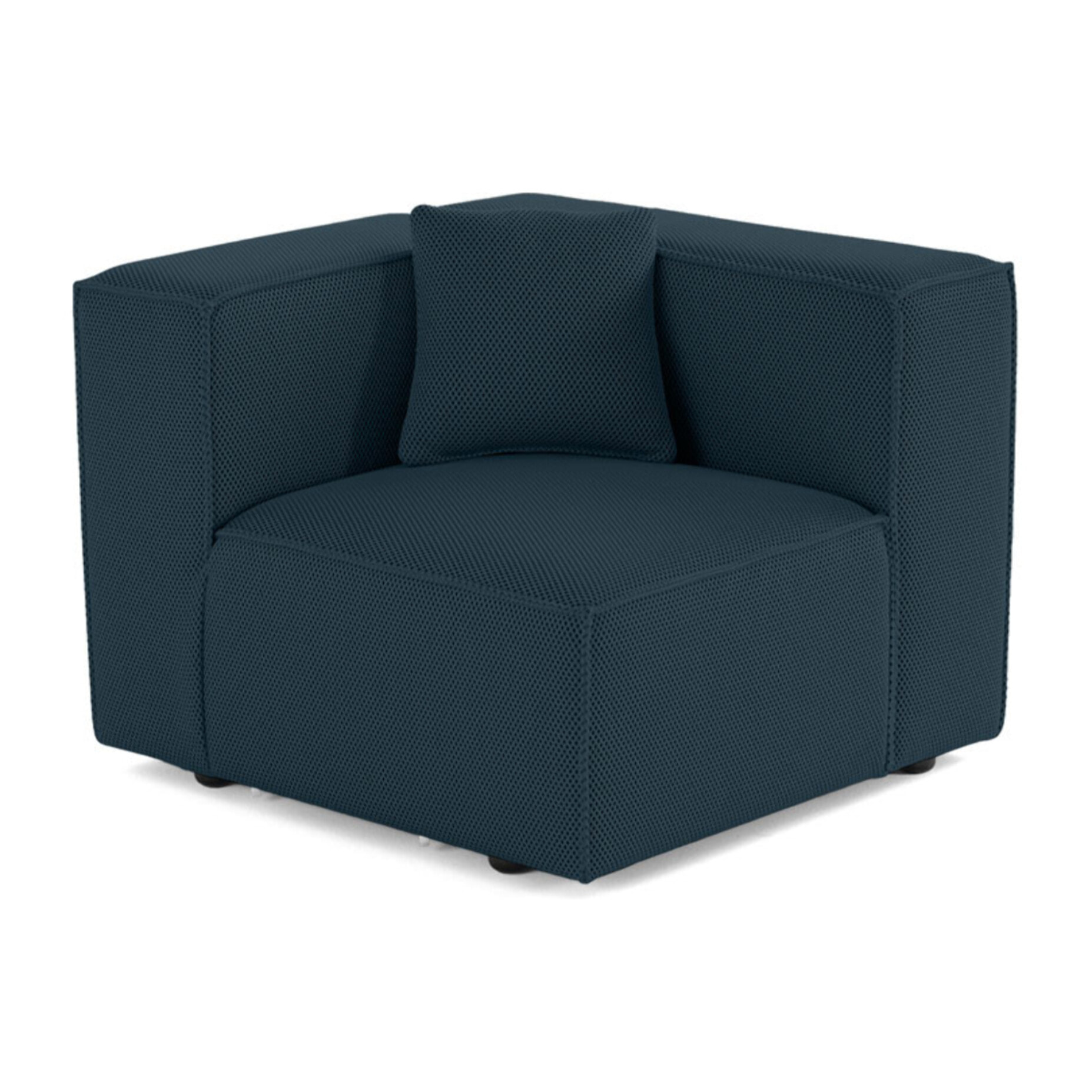 Arty - module d'assise droit - en tissu mailles 3D - Bleu canard