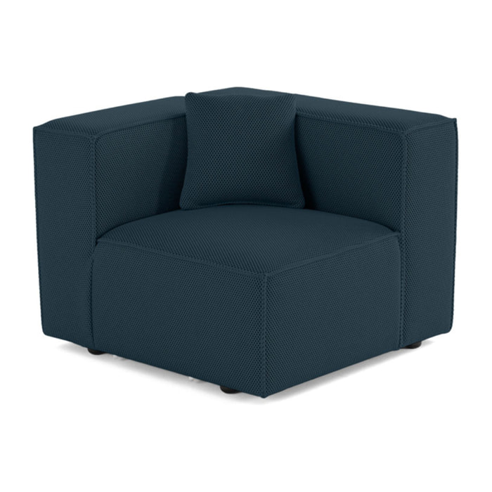 Arty - module d'assise droit - en tissu mailles 3D - Bleu canard