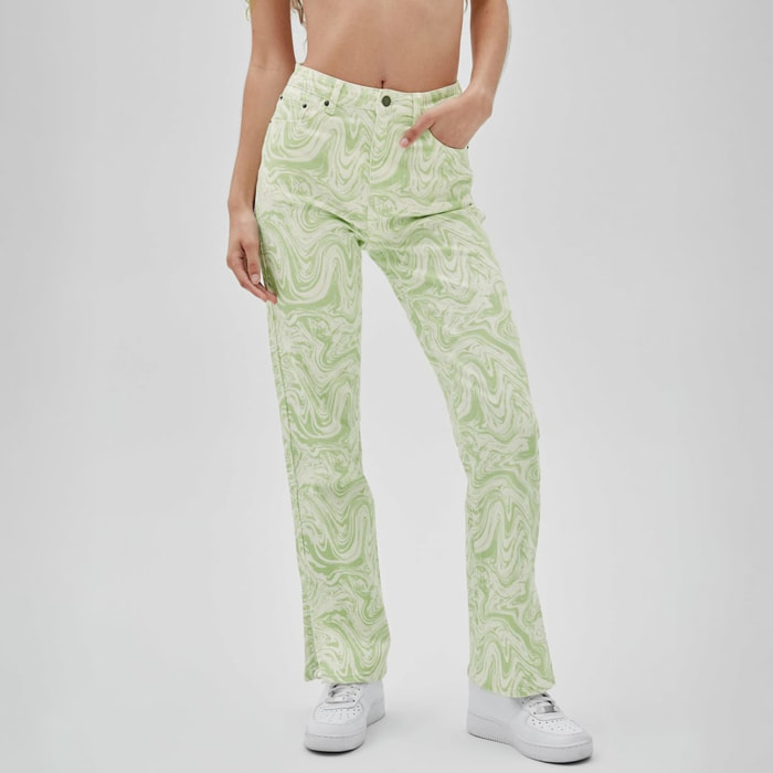 GUESS Originals - Jeans J Balvin - coupe slim - coton - imprimé - vert