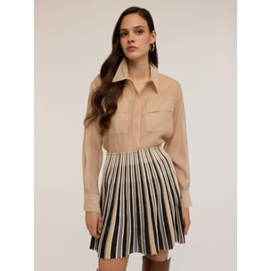 Motivi - Camisa de organza con bolsillos - Beige