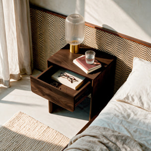 Table de chevet en bois de manguier marron foncé - Achille