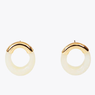 Orecchini ovali metallo e acrilico