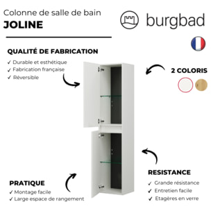 Pack meuble de salle de bain double vasque 120 cm blanc mat BURGBAD Joline + colonne