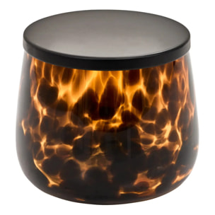 Pot à cotons en verre Dotty flammes marron