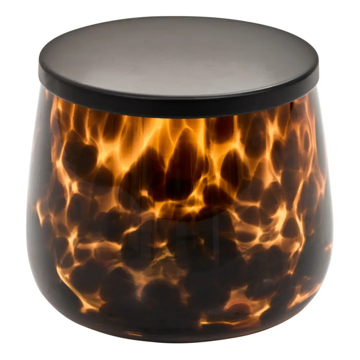 Pot à cotons en verre Dotty flammes marron