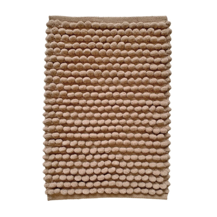 Tapis de salle de bain rectangulaire 40 x 60 cm avec pompons - 6 coloris - POP