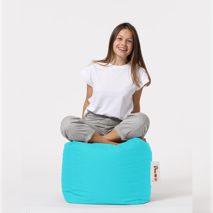 Pouf de jardín de color turquesa