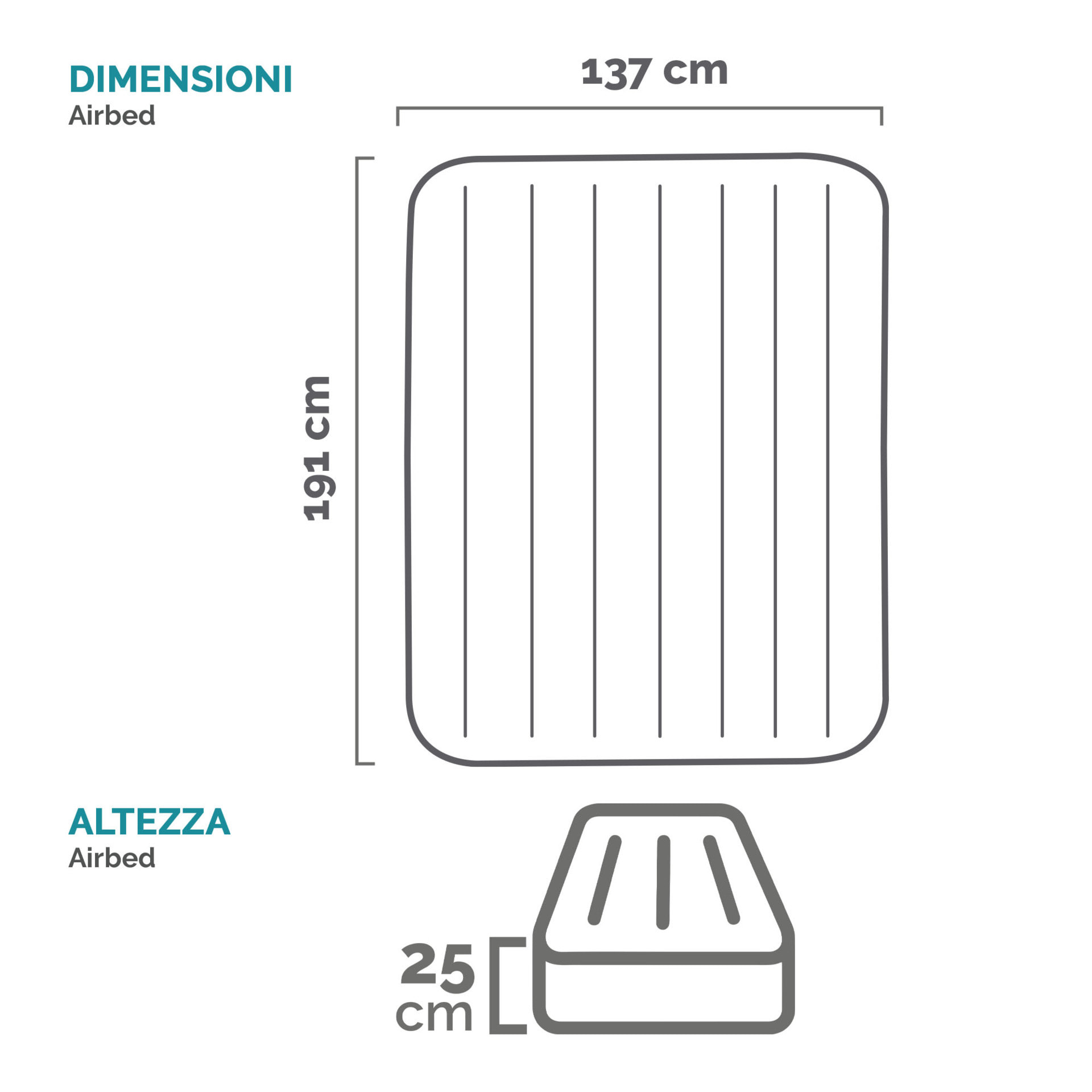 Intex Materasso Gonfiabile Dura-Beam Pillow Rest Piazza e Mezza con Pompa Elettrica Incorporata, 137x191x25 cm