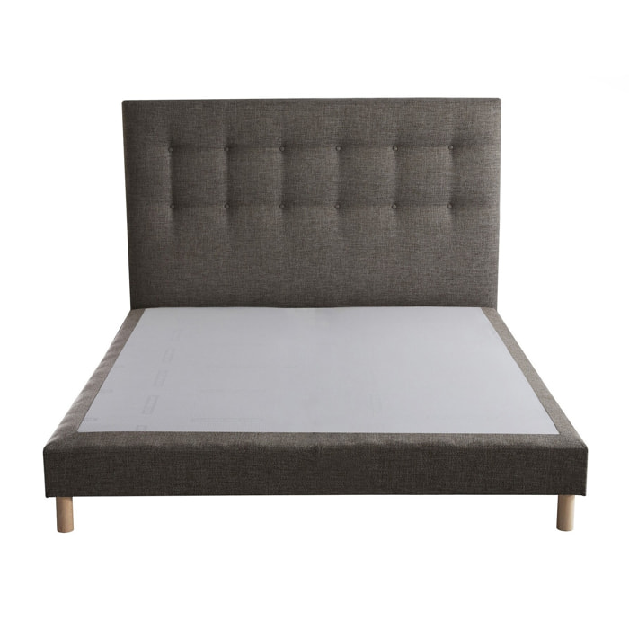 Ensemble sommier tapissier, SYMBIOSE, tête de lit capitonnée