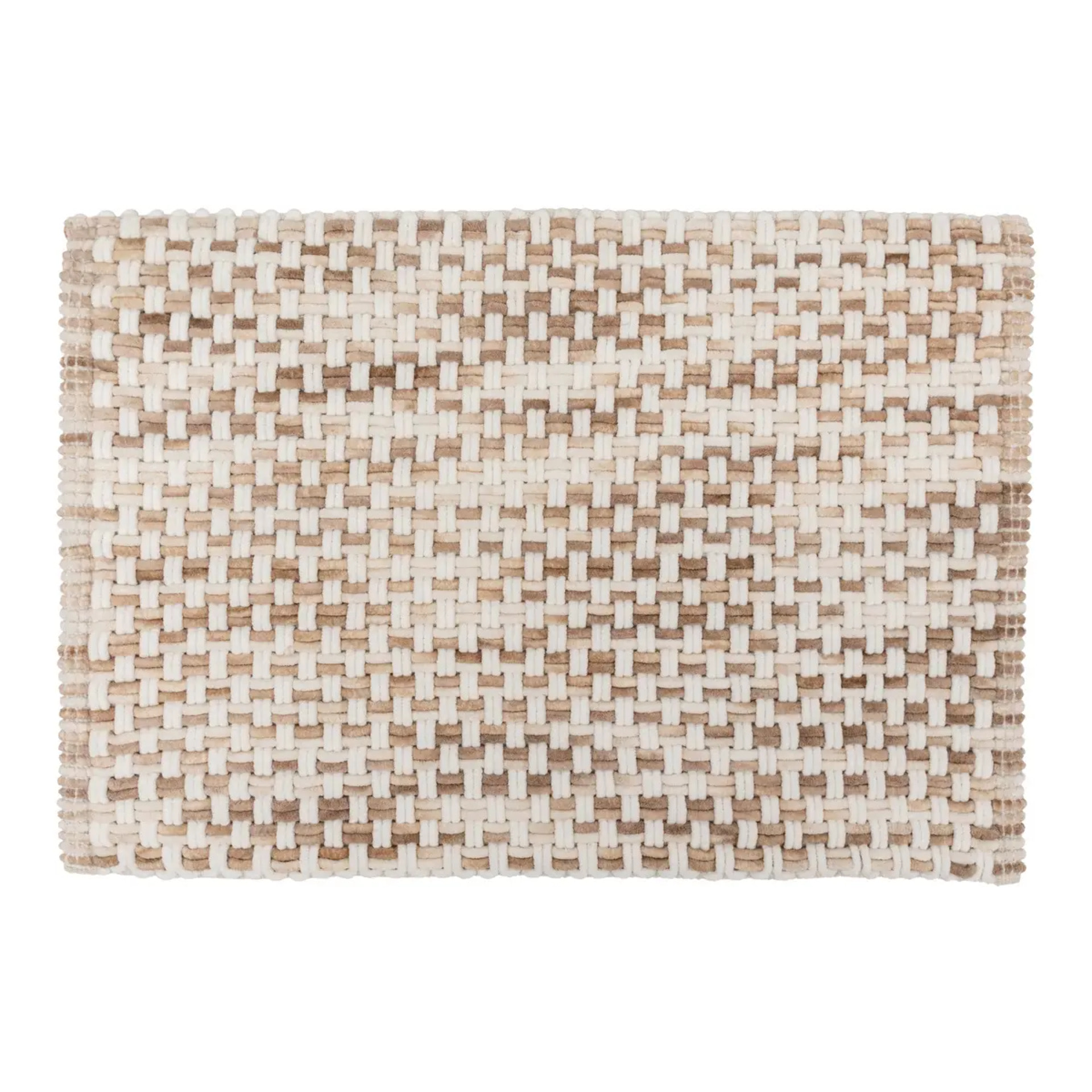 Tapis de bain tressé taupe 50x75cm