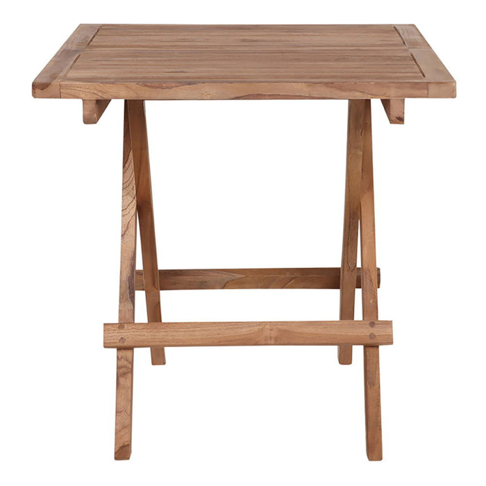 Tavolino da esterno Bilbao in teak naturale 50x50x50 cm