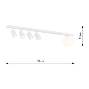 Lampada a sospensione Baster in acciaio bianco