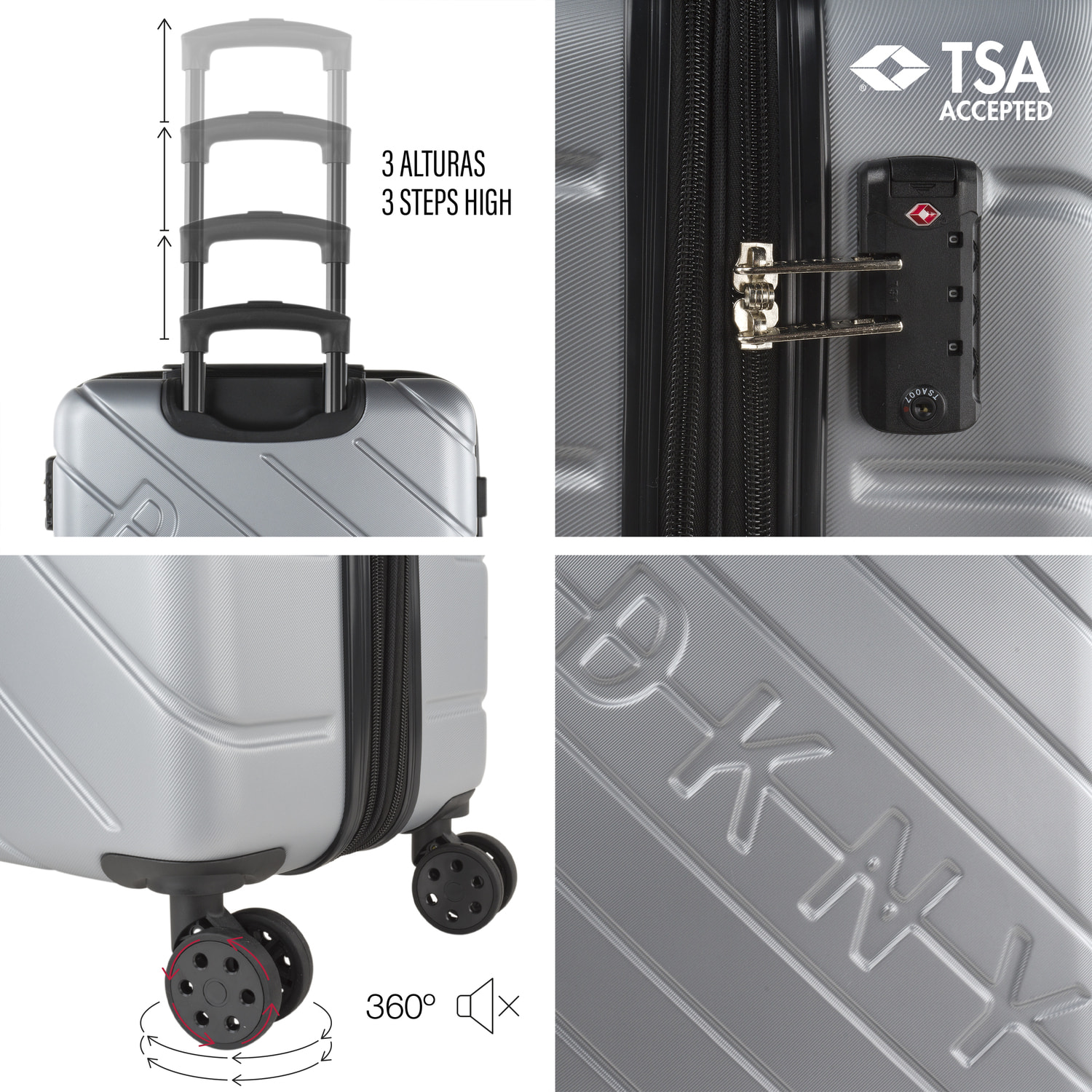 Maleta Abs Grande Dkny Dkny-911 Side Tracked Plata