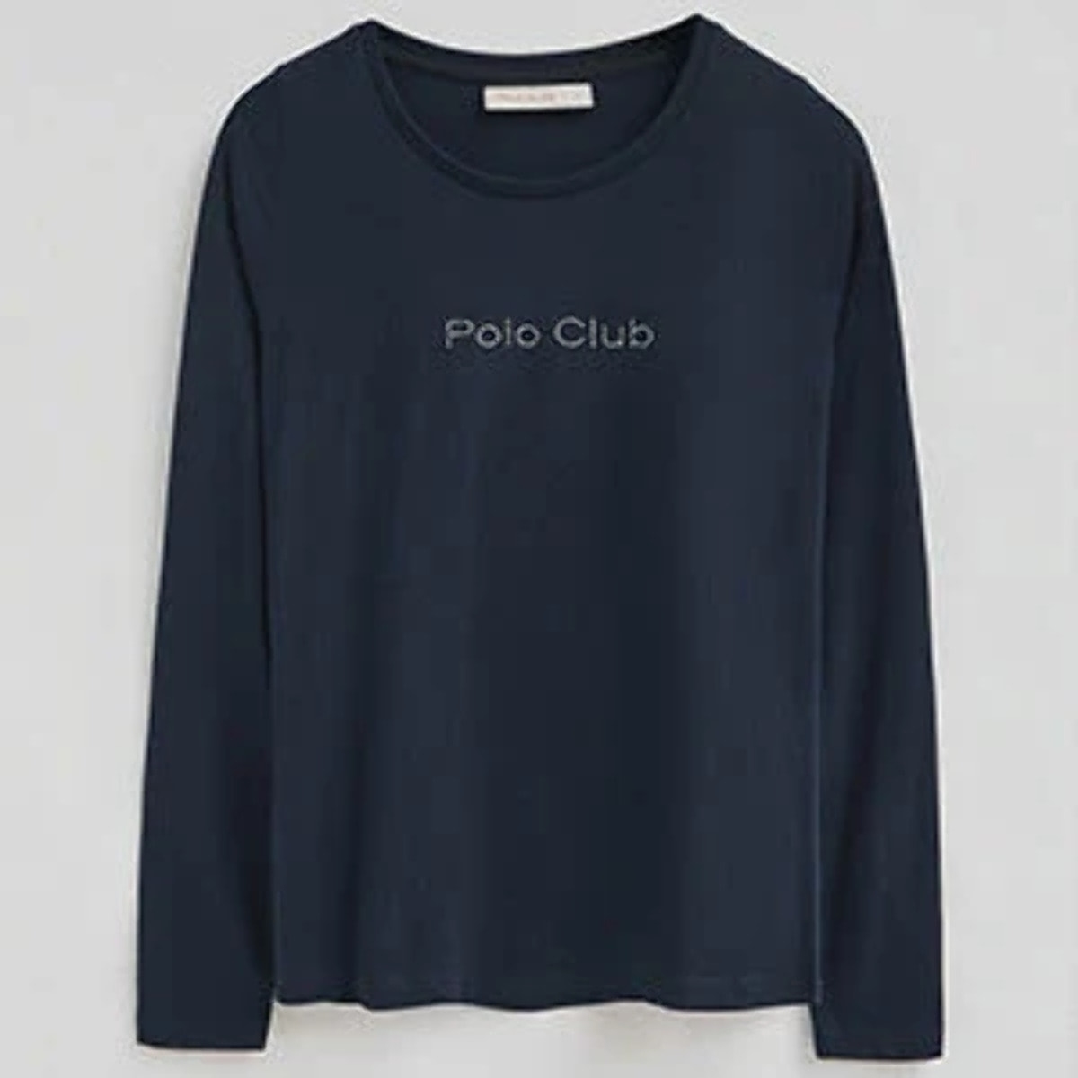 Camiseta azul marino de manga larga con brillantes Polo Club