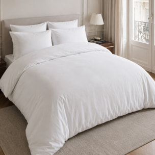 Drap housse 100% percale de coton blanc- Finesse