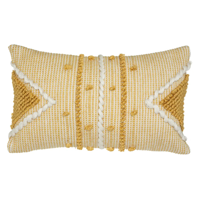 Coussin "R.O.W." - plastique recyclé - jaune ocre 30x50 cm