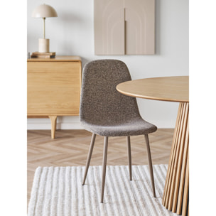 Set 2 sedie da pranzo Stockholm in poliestere marrone chiaro con gambe in metallo 44x54x88 cm