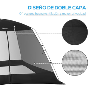 Carpa de Jardín 3x3x2 m para 4-6 Personas con 4 Mosquiteras y Puerta para Viajes