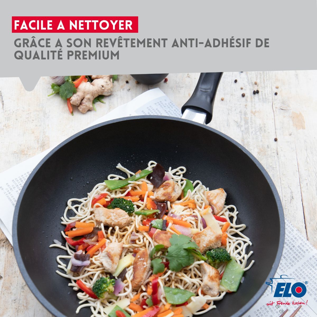 Lot de 2 poêles sans PFAS Elo Alucast