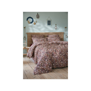 Housse de couette en gaze de coton camel avec motif fleuri - CAPUCINE