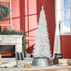 Árbol de Navidad 180 cm Árbol de Navidad Artificial Grande con 390 Puntas de Rama Decoración Navideña para Interiores Fácil de Montar Blanco