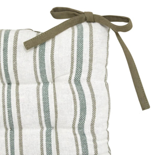 Galette de chaise Groove 38x38cm rayée vert