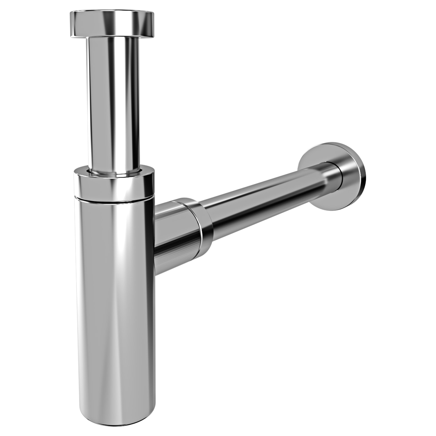 Sifone Di Scarico Tondo Universale In Ottone Cromato Scarico Lavabo 1"1/4 G Altezza 12,5 Cm Bagno Elegante E Resistente Contro Cattivi Odori