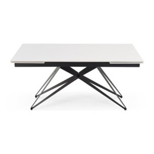 Table extensible céramique blanche 180/260 cm - 8 piètements - UNIK