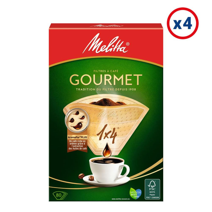 4x80 Filtres à café Gourmet 1x4 - Melitta