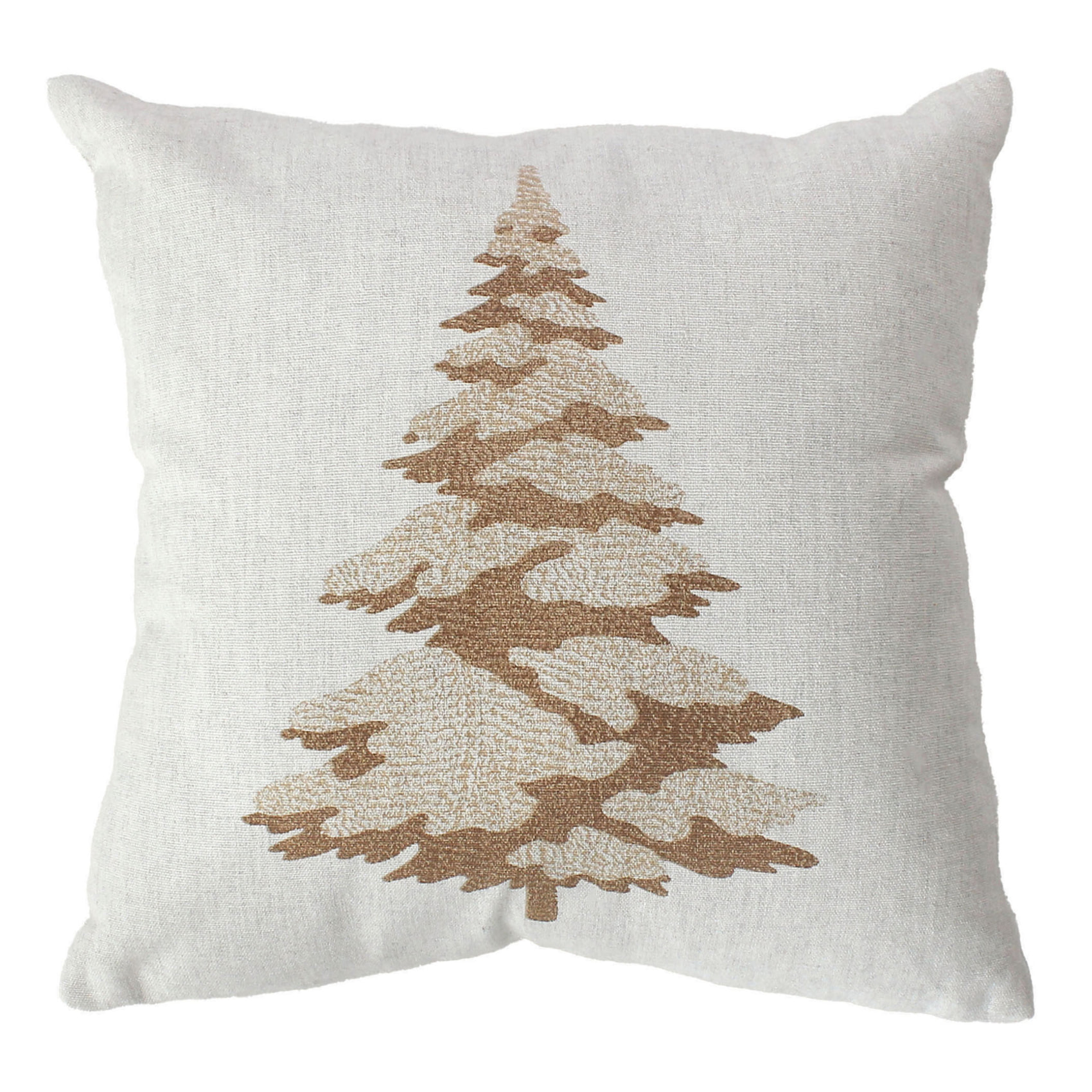 Coussin décoratif motif sapin - Beige