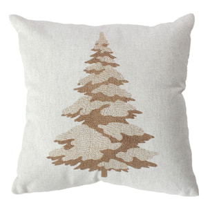 Coussin décoratif motif sapin - Beige