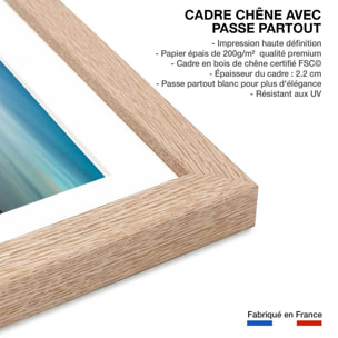 Affiche capbreton sud blocos vue du ciel Affiche + cadre en bois - Chêne